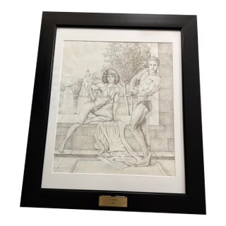 DL Johnson 1992 Unique Original Sketch Signed Framed For Sale