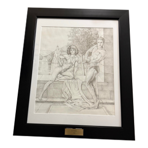 DL Johnson 1992 Unique Original Sketch Signed Framed