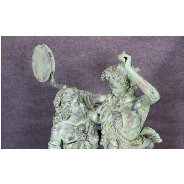 1920s Bacchanal After Clodion Superb Life-Size Figural Verdigris Maiden and Child For Sale - Image 5 of 6