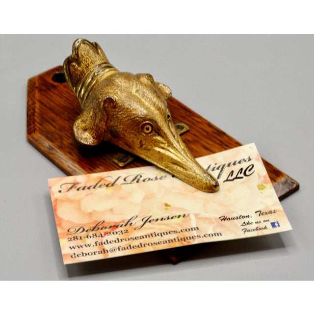 Gold Antique English Greyhound / Whippet Dog Letter Clip Desk Accessory For Sale - Image 8 of 10