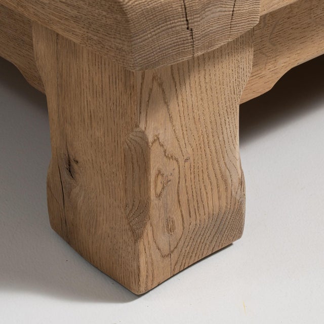 1970s Brutalist Cream Wood Pair of Club Chairs For Sale - Image 4 of 13