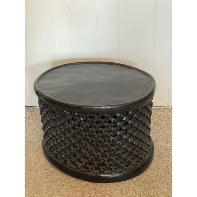 Vintage Boho Carved Wood Bamileke Tables - Set of 2 For Sale - Image 10 of 11