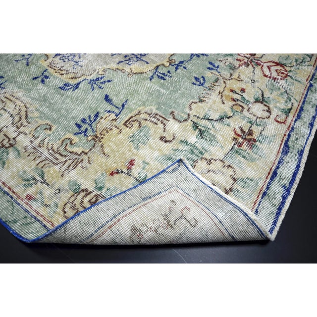 Oversize Vintage Floral Design Turkish Handmade Area Rug For Sale - Image 10 of 11
