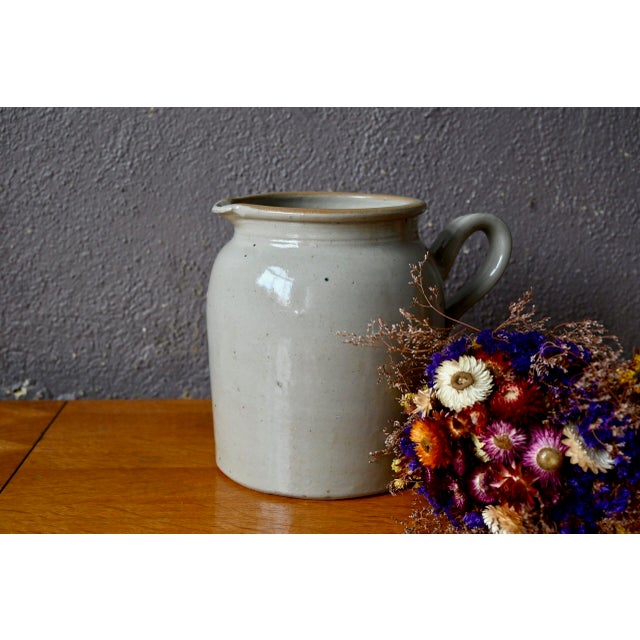 Beige Large Antique Stoneware Farm Jug, 1890s For Sale - Image 8 of 8