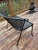 Russell Woodard Mid-Century Woodard Wrought Iron Mesh Patio Loveseat Settee For Sale - Image 4 of 7
