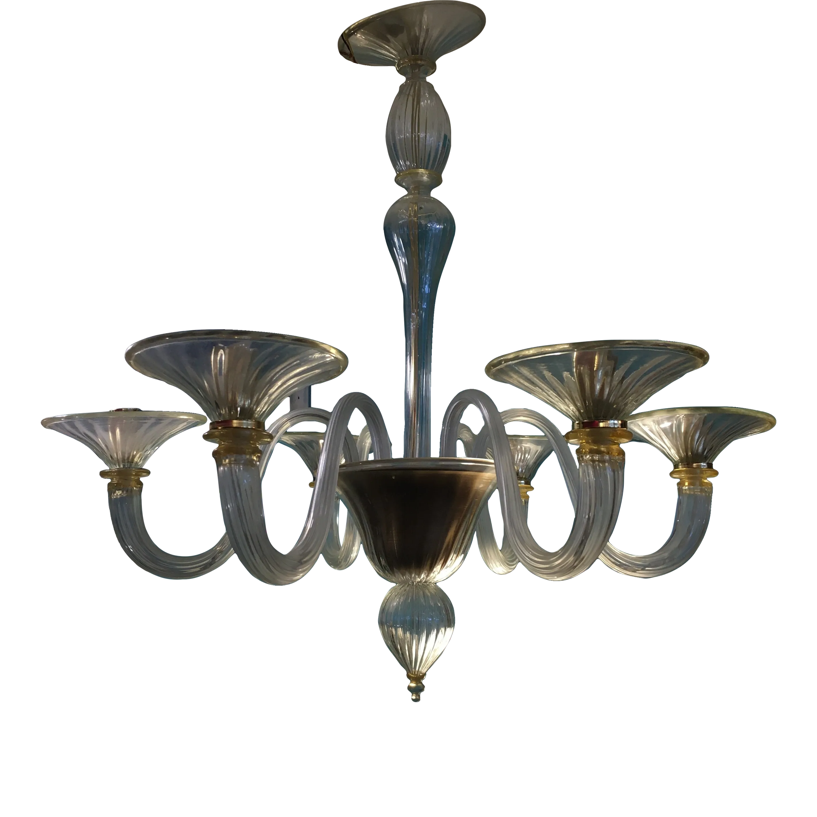 MURANO Decorato a Mano ムラノ ハイエナメル コンポート Zonchi Hand Blown Murano Glass Chandelier With 24k Gold