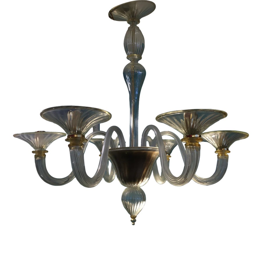 Zonchi Hand Blown Murano Glass Chandelier With 24k Gold