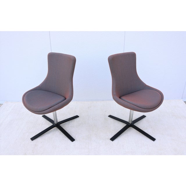 2010s Contemporary Modern Orangebox Bloom Swivel and Tilt Guest Side Chairs - a Pair For Sale - Image 5 of 13