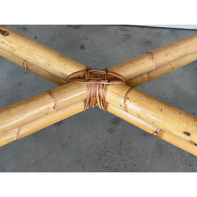 Spanish, 1980s Bamboo Glass Dining Table with Glass Tabletop For Sale - Image 14 of 18