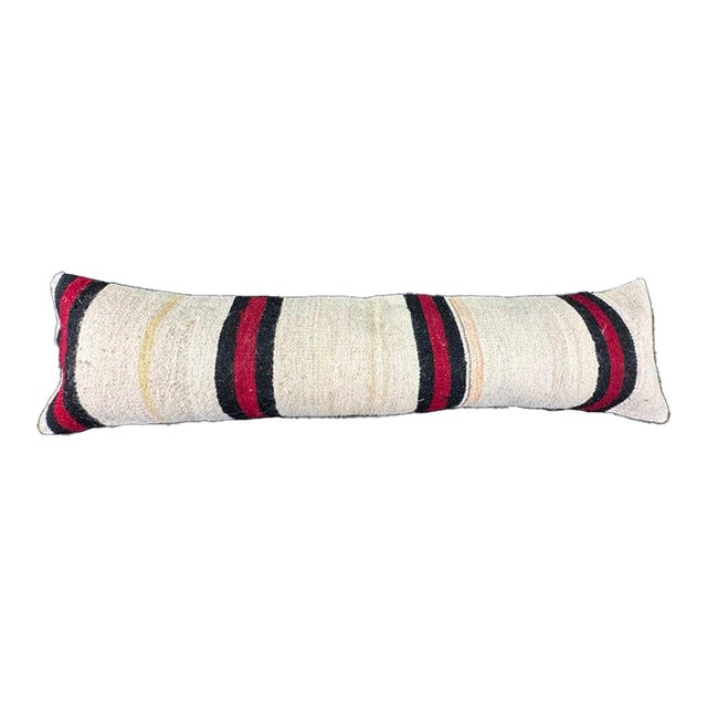 Turkish Hemp Pillow Cushion Natural Beige Black Cushion Cover 12x46 For Sale