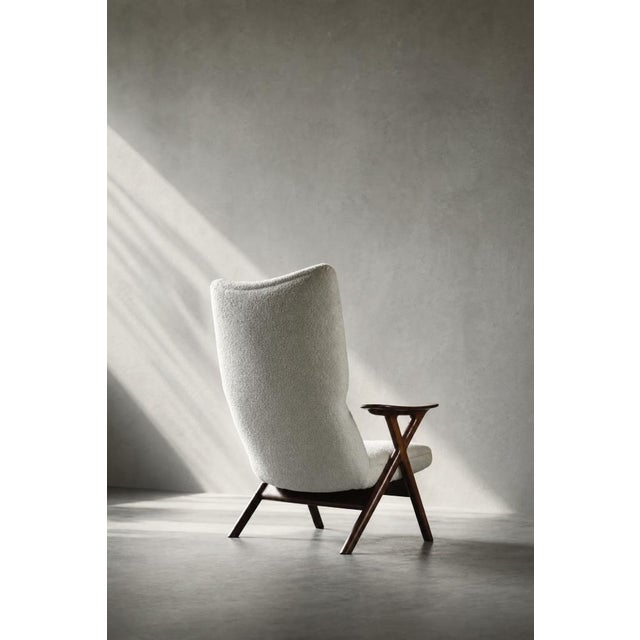 Mid-Century Norwegian Modern Teak and White Bouclé Lounge Chair, 1960s For Sale - Image 9 of 18