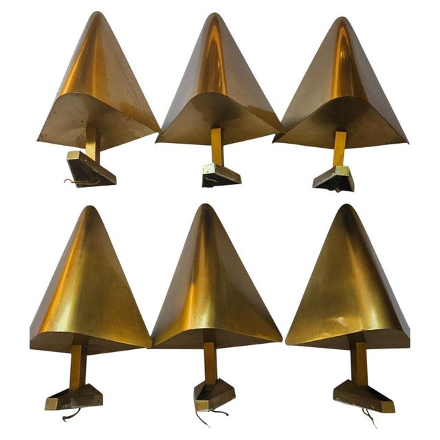 Mid-Century Brass Wall Lamps, Germany, 1970s, Set of 6 For Sale - Image 17 of 17