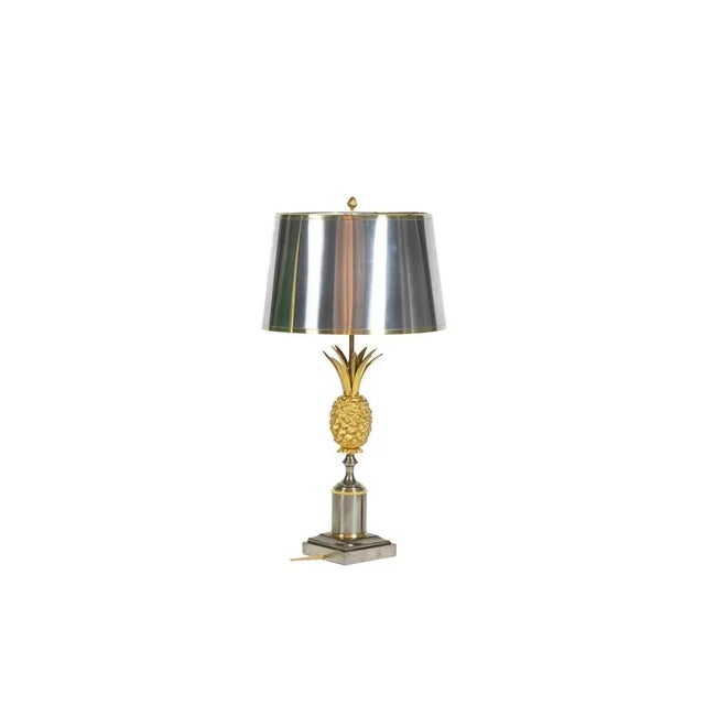 Metal Lamp in Gilded Bronze and Sheet Metal from Maison Charles, 1970s For Sale - Image 7 of 7
