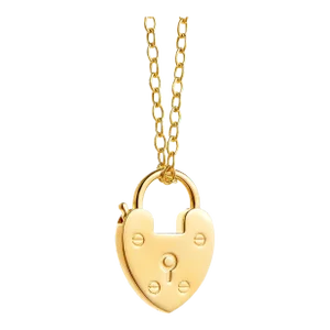 Syna Yellow Gold Lock Charm Pendant