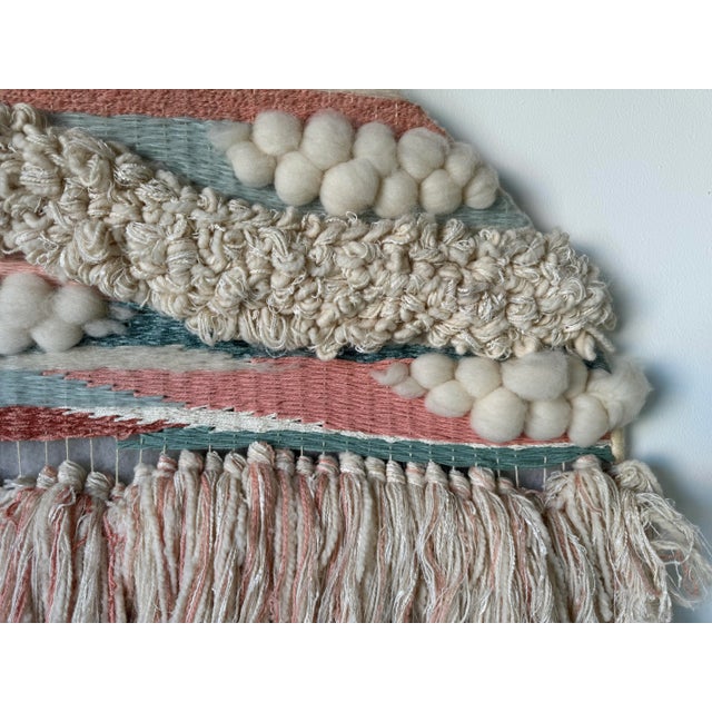 Textile Large Vintage Organic Boho Chic Handmade Macrame Wall Art Hanging For Sale - Image 7 of 12