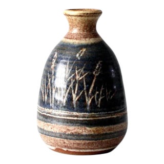 Vintage Studio Pottery Bottleneck Vase For Sale