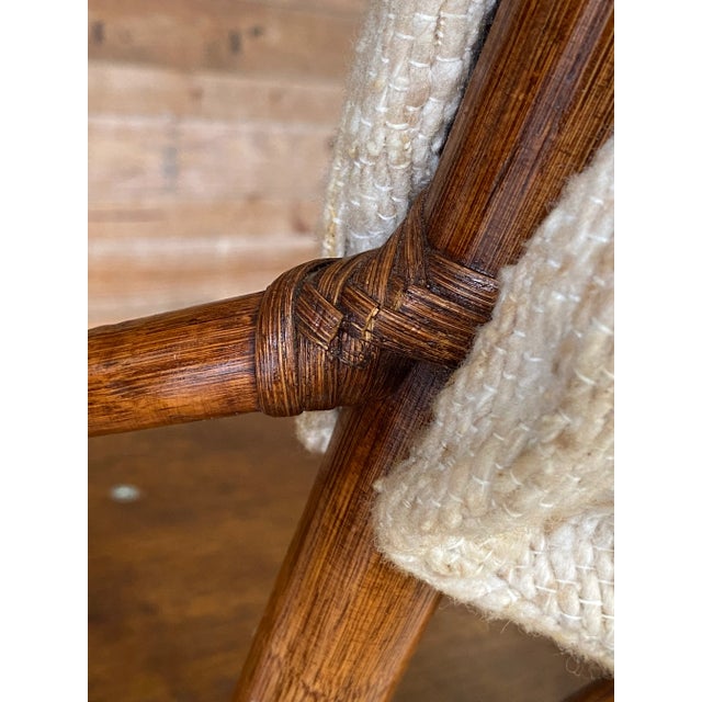 Vintage Coastal Chippendale Rattan Swivel Counter Stools-Pair For Sale In Naples, FL - Image 6 of 12