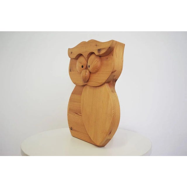 Wood Carving Owl, 1980s For Sale - Image 6 of 11