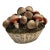 Vintage Italian Tromp l'Oeil Hand-Painted Woven Ceramic Basket of Mushrooms For Sale