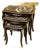 Rococo Noir – Set of 3 Nesting Tables With Black Marble Tops & Ornate Gold Leaf Detailing For Sale