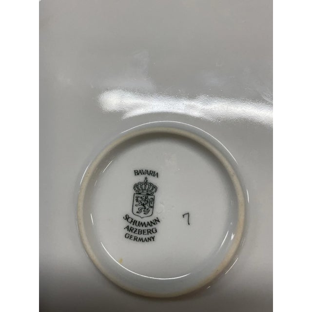 Arzberg Vintage Bavaria Schumann Arzberg Hand-Painted Floral Porcelain Plate With Gilt Rim, Germany For Sale - Image 4 of 4