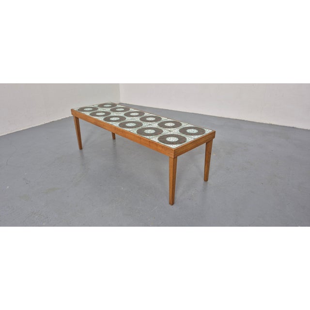 1960s Ceramic and Wood Coffee Table, Germany,1960s For Sale - Image 5 of 14