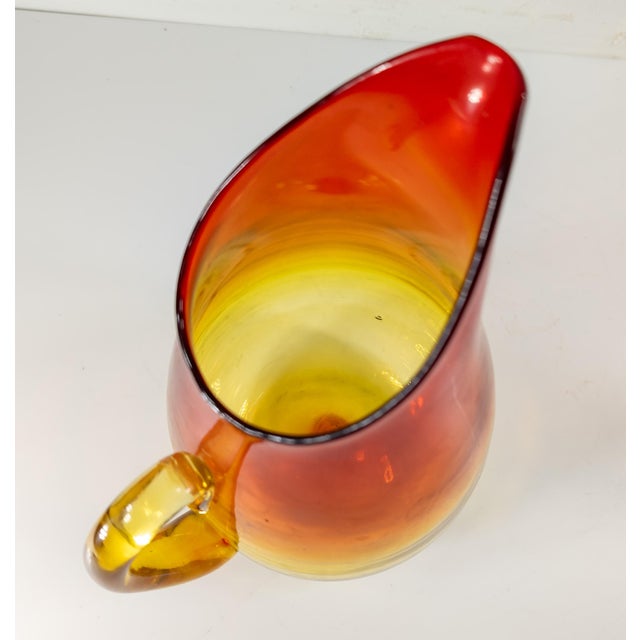 Glass Mid-Century Amberina Art Glass Water Pitcher by Blenko For Sale - Image 7 of 10