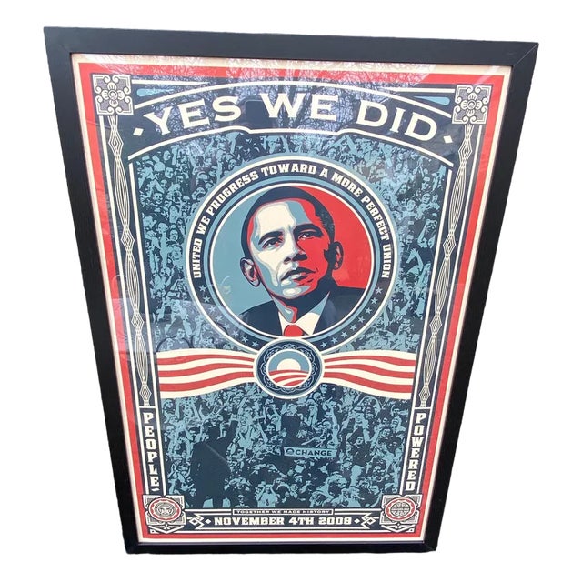 Obama Yes We Did Poster by Shepard Fairey, 2008 For Sale