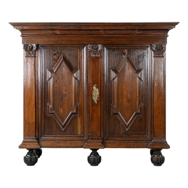 Monumental 17th Century Dutch Cabinet in Sculpted Oak For Sale