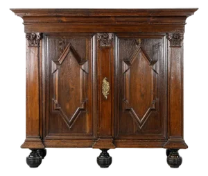 Monumental 17th Century Dutch Cabinet in Sculpted Oak