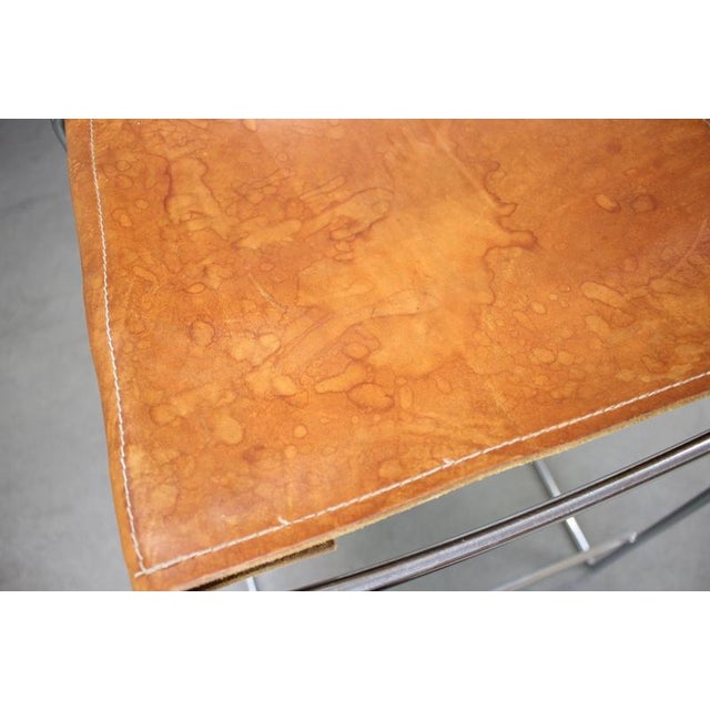 Animal Skin Leather Bar Stool by Giandomenico Belotti for Alias, Italy, 1970s For Sale - Image 7 of 15