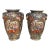 Late 20th Century Chinese Hand-Painted Porcelain Urn Vases With Bull Head Handles Design - a Pair For Sale