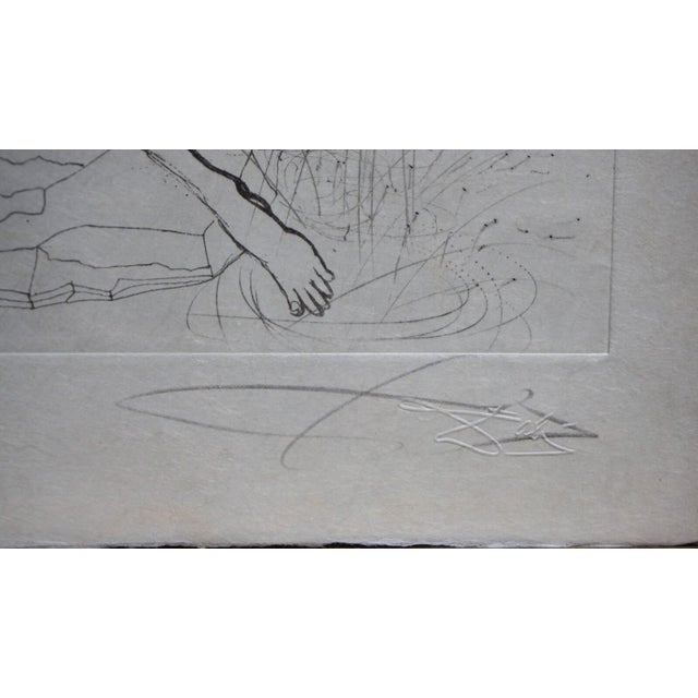 Surrealism 1960s Dali Poems Secrets Nude at Fountain Hand Signed Dali Archives Certified For Sale - Image 3 of 5