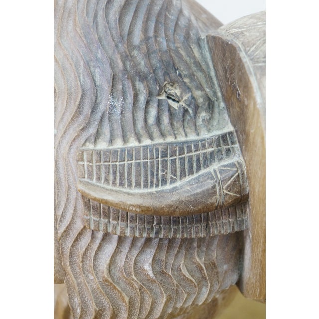 Mid 20th Century Ecuadorian Folk Art Carved Mahogany Inca Warrior Sculpture Statue 19" For Sale - Image 11 of 16