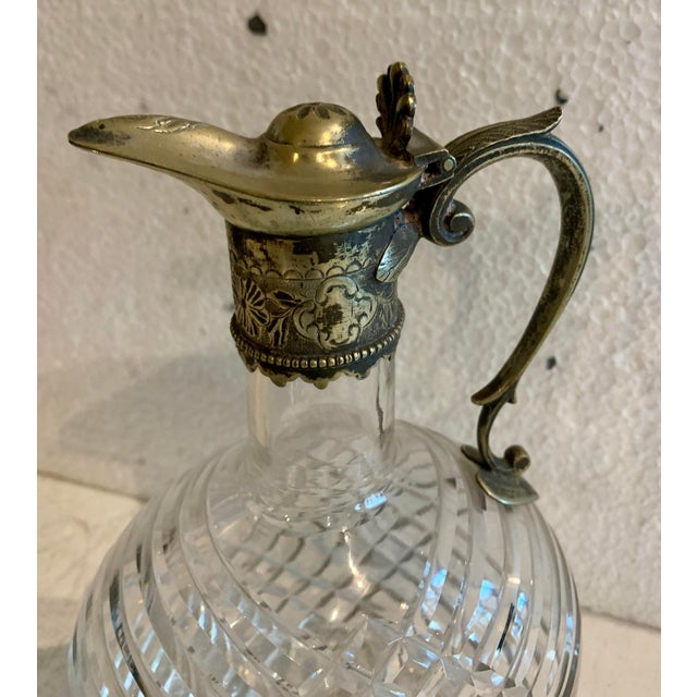 20th Century Cut Glass and Silver-Plated Metal Carafe For Sale - Image 5 of 7