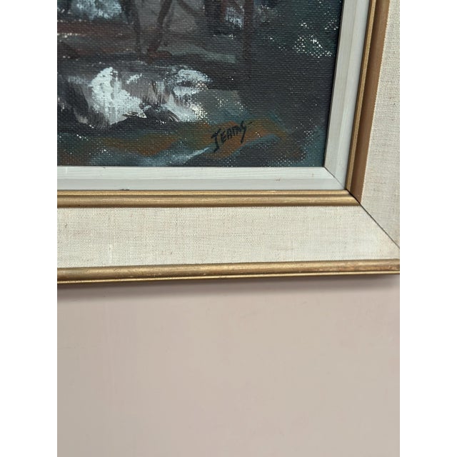 Jeams, Cabin by the Water, 1960s, Oil Painting on Panel, Framed For Sale - Image 5 of 18