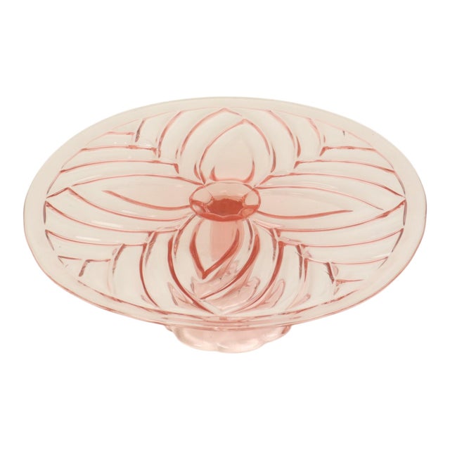 Art Deco Pink Cake Plate from Val Saint Lambert, 1930s For Sale - Image 4 of 15