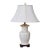 Vintage Ivory Speckled Ceramic Ginger Jar Style Table Lamp With Cream Shade & Wood Base For Sale