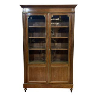 Louis XVI Bookcase in Mahogany and Brass Trim For Sale