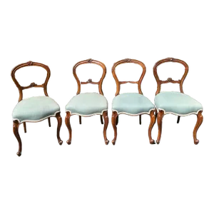 Late 19th Century Antique Victorian Mahogany Side Chairs - Set of 4
