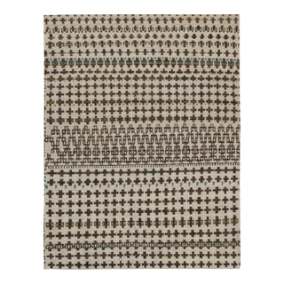 Rug & Kilim’s Moroccan Style Rug in White & Beige-Brown - 9'x12' For Sale