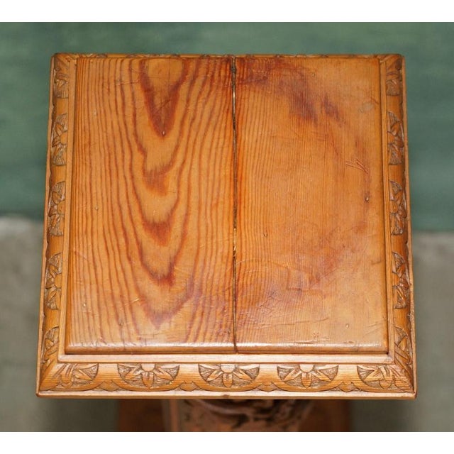 Gold Antique English Carved Oak Vine Pedestal For Sale - Image 8 of 14