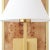 Worlds Away Matthew Izzo Home - Daren Burl Wood & Brushed Brass Wall Sconce With White Linen Shade For Sale - Image 4 of 5