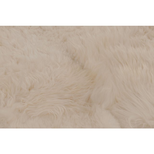 Rug & Kilim Rug & Kilim’s Sheepskin Multi-Pelt Fur Rug in Cream White Tones For Sale - Image 4 of 7