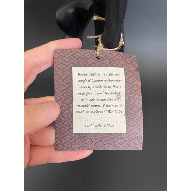 African Wood Carving Family Circle Sculpture From Ghana For Sale - Image 9 of 12