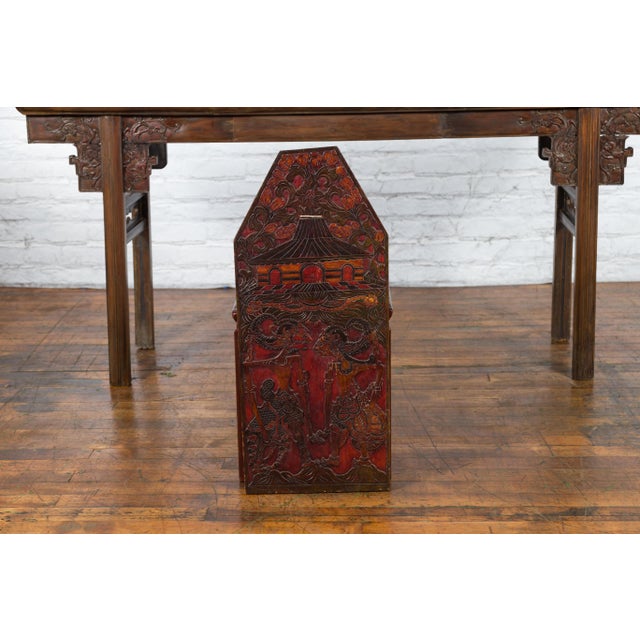 Asian Burmese 19th Century Hand-Carved and Painted Wooden Puppet Show Sign For Sale - Image 3 of 12