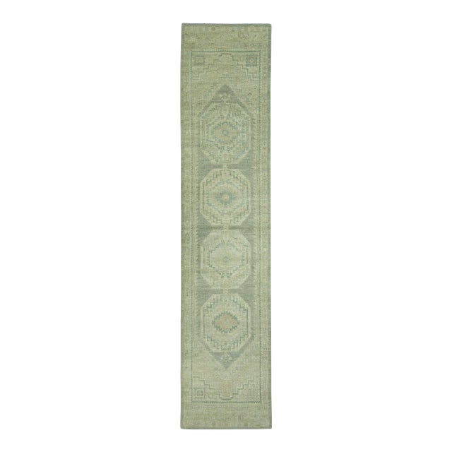 Turkish Oushak Rug 3' x 13'2" #19408 For Sale