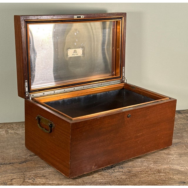 Antique c.1920's Benson & Hedges Wooden Cigar Humidor Box For Sale - Image 9 of 17