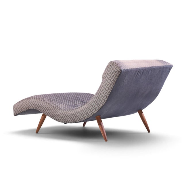 Mid 20th Century Adrian Pearsall for Craft Associates Mid Century Walnut Wave Chaise For Sale - Image 5 of 9