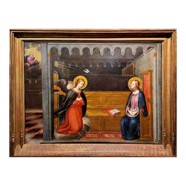 17th Century Italian Old Master -The Annunciation -Oil Painting For Sale